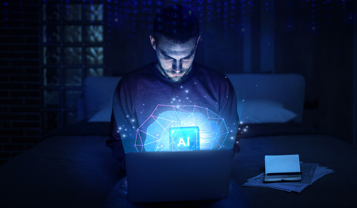 IT professional exploring new trends in AI technology